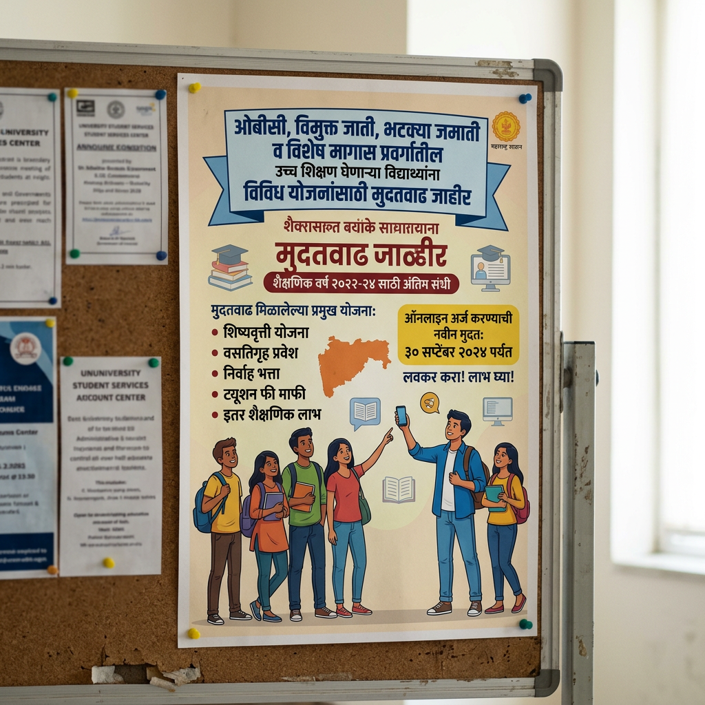उच्च शिक्षण योजनांसाठी विद्यार्थ्यांना मुदतवाढ
